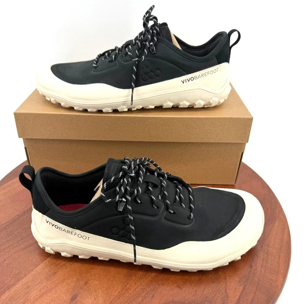 Vivobarefoot Tracker Leather AT Low M Obsidian White Hiking Shoe Men EU 43/US 10